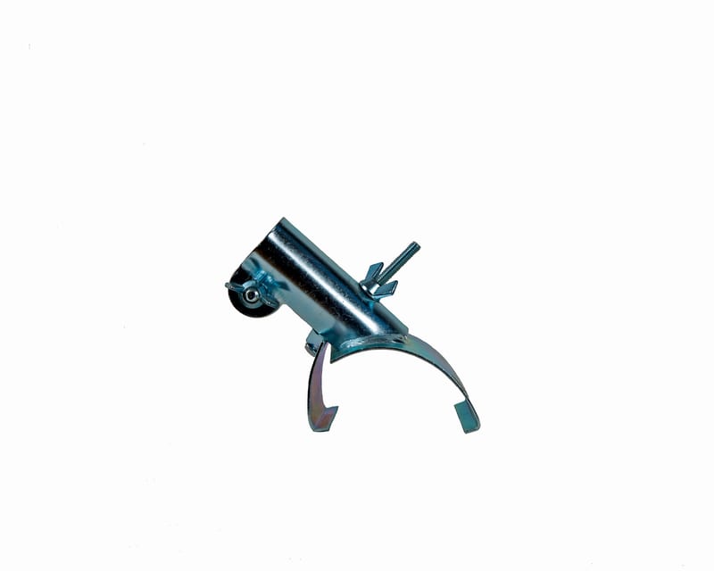 Steel Saddle Back Broom Handle Socket, side view