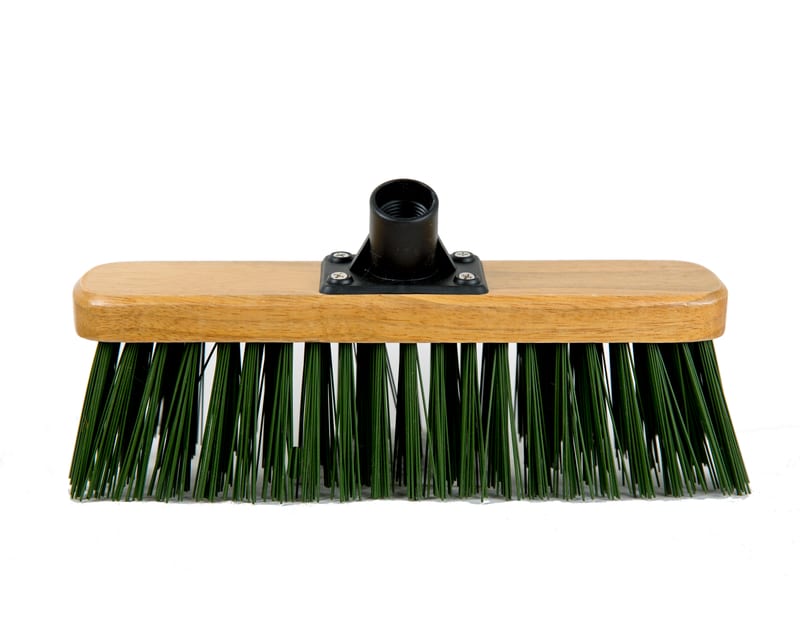 Stiff Green Broom Threaded, back view