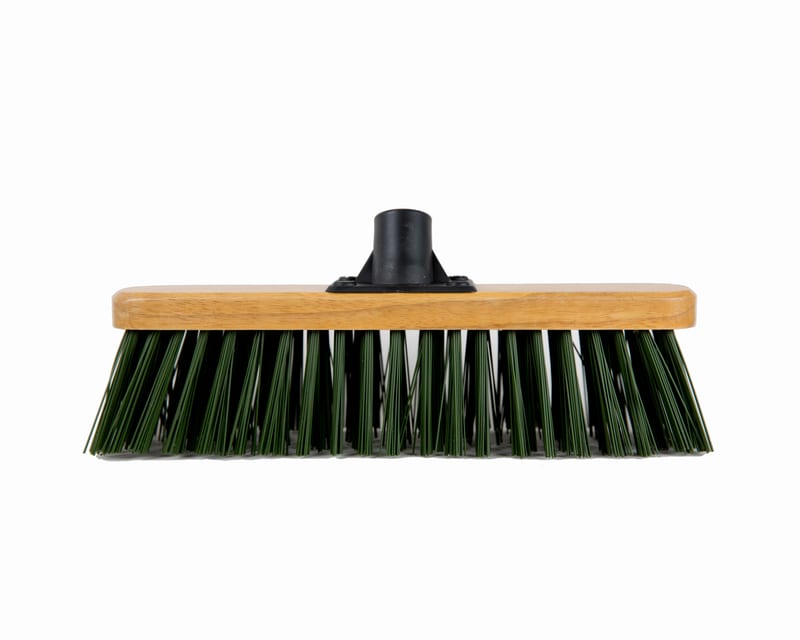 Stiff Green Broom Threaded, front view